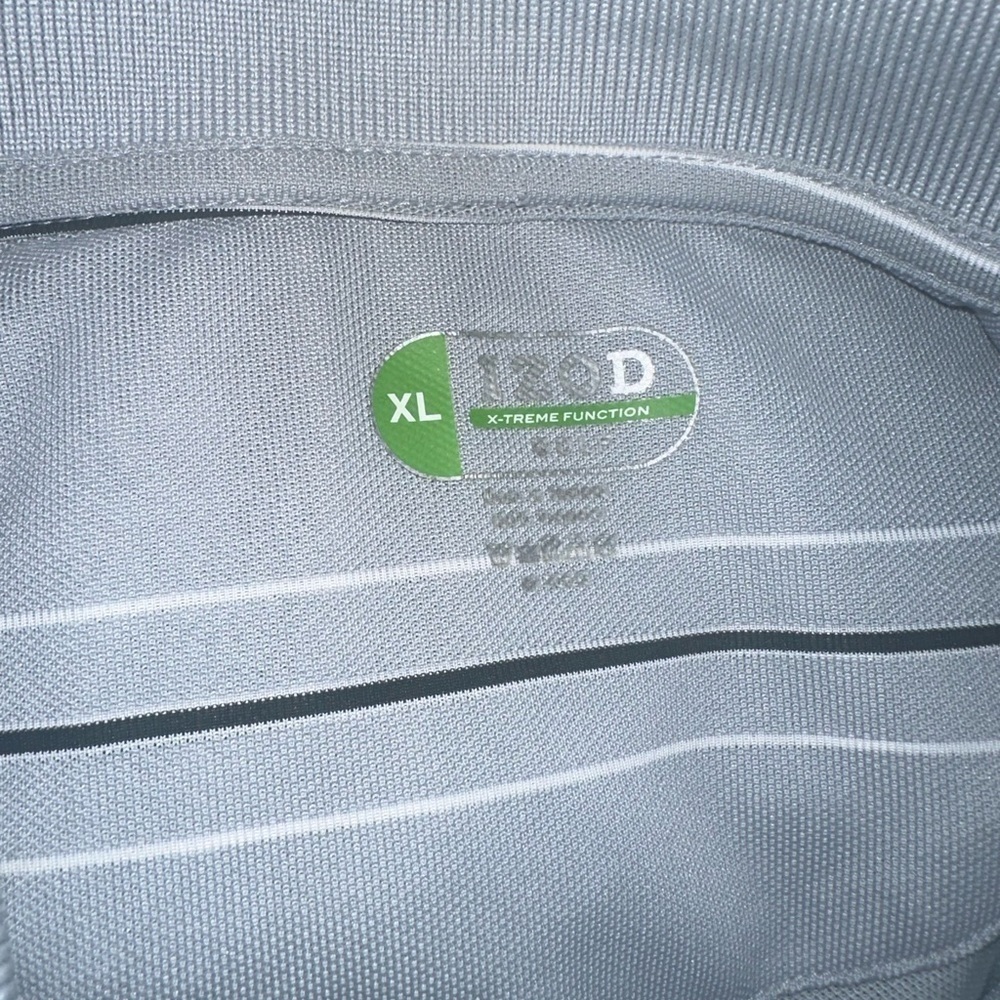 Men’s used Izod X-treme function golf polo striped grey shirt size XL - Picture 2 of 3